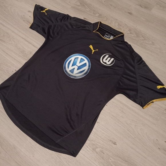 VFL Wolfsburg FC 2003-2004 Away ORIGINAL Puma Vintage Soccer Jersey Black. XL - Picture 1 of 7